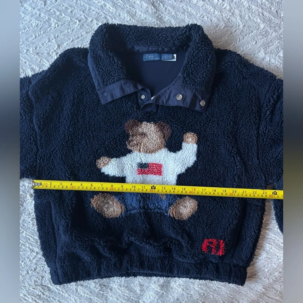 Polo Ralph Lauren Vintage Polo Bear Fleece Sweatshirt M - Picture 4 of 6